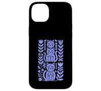 Blu Cielo Folk Art Gatti Scandinavo Boho Custodia per iPhone 14 Plus