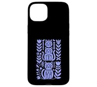 Blu Cielo Folk Art Gatti Scandinavo Boho Custodia per iPhone 15 Plus