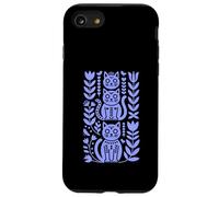 Blu Cielo Folk Art Gatti Scandinavo Boho Custodia per iPhone SE (2020) / 7/8