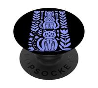 Blu Cielo Folk Art Gatti Scandinavo Boho PopSockets PopGrip Adesivo