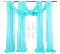 Blu cielo Wedding Backdrop Tulle Tenda 2 pannelli 600x75cm Arco Drappeggio Voile Chiffon Tessuto Drappeggio Tende Arbor Drappeggio per di Cerimonia di Matrimonio Ricevimento Party Soffitto Decor