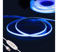 Blu COB Striscia LED Camera,Fosingut 5v 2m USB Luci LED TV Retroilluminazione Intelligente Dimmerabile 960 LEDs CRI90 catena luminosa a Strisce LED Adesive per Cucina Sottopensile, Armadio, PC, Mirror