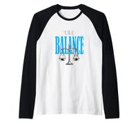 Blu Colore Amore Soldi Balance Blu Grafica Maglia con Maniche Raglan