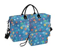 Blu Colore Pittura A Olio Stelle Viaggio Duffel Bag Weekender Duffel Bag Gym Bag con Toiletry Bag per Sport Impermeabile bolsas para viajar en Avion de Mujer