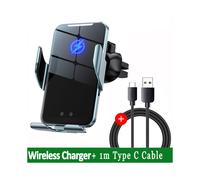 (Blu con cavo) Caricabatterie magnetico per auto wireless da 30 W per iPhone 14, 13, 12, X, XR