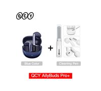 (Blu con custodia e penna) QCY HT10 AilyBuds Pro+ ANC Cuffie wireless audio ad alta risoluzione LDAC