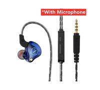 (Blu con microfono) Cuffie dinamiche cablate X2 Cuffie auricolari in-ear HIFI con bassi potenti