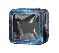 Blu Cool Fire Dinosaur Clear Makeup Bag Piccolo Nail Polish Organizer Bag Portatile Make Up Organizer per Viaggi