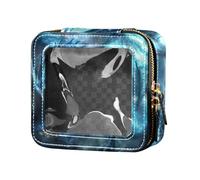 Blu Cool Fire Dinosaur Clear Mini Makeup Bag Nail Polish Organizer Bag Makeup Organizer Bag Organizzatore per il volo