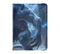 Blu Cool Fire Monster Cuoio decorativo Porta Passaporto Della Copertura Portafoglio Portafoglio Combo Porta Carta Del Passaporto Caso Leggero, Mostro di fuoco freddo blu, 1 size