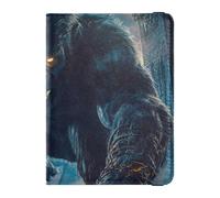 Blu Cool Flame Gorilla Leather decorativo impermeabile porta passaporto per viaggi Documenti di viaggio Organizer Protector Viaggio Passaporto Portafoglio Leggero, Gorilla Fiamma Freddo Blu, 1 size