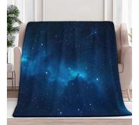 Blu Coperta Plaid in Pile di Flanella Scena Notturna Del Cielo Stellato, Microfibra Morbido Durevole e Caldo Peluche, Singolo Matrimoniale Coperte Copriletti 150x200 cm per Letto Divano Soggiorno