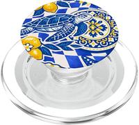 Blu Costiera Estate Mediterraneo Tropicale Italiano Mosaico PopSockets PopGrip per MagSafe