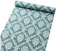 Blu Damascato Contact Paper Self Adhesive Shelf Drawer Liner Peel And Stick Carta da Parati damascata per Bagno Soggiorno 45 x 500 cm