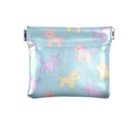 Blu Del Fumetto Unicorni di Modo Delle Donne di Cuoio Raccoglitore di Contanti Decorativo Trucco Periodo Bag per Gli Uomini Donne