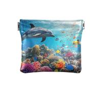 Blu Delfino Moda Donna Piccolo Cuoio Moneta Borsa Decorativa Gioielli Organizzatore per Gli Uomini Donne Viaggio pequenos para