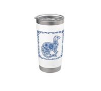Blu Delft Furetto Porcellana Modello Bicchiere termico in acciaio inox doppia parete