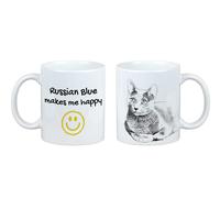 Blu di Russia tazza con un gatto Mi rende felice Art-Dog