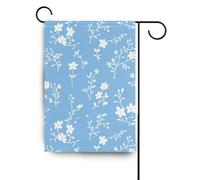 Blu e Bianco Fiori Romantici bandiere all'aperto Buon Natale banner per la decorazione del giardino 28x40 double sided
