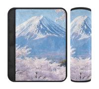 Blu e Bianco Giapponese Monte Fuji Fiori di Ciliegio 2 pz seggiolino auto Strap Pads Stop cintura di sicurezza Taglio nel collo per Borsa accessori para carro