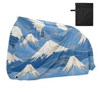 Blu e Bianco Giapponese Monte Fuji Impermeabile Bike Covers con Fori di Blocco Interno Esterno Storage Copertura Antipioggia Adatto per la maggior parte dei kit para