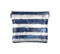 Blu e Bianco Linee Donne di Modo Del Cuoio Contanti Portafoglio Decorativo Mini Borsa Portafoglio per le Donne Bolsa pequena para monedas