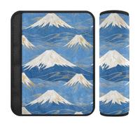 Blu e Bianco Monte Fuji Giapponese 2 pz Cintura di Sicurezza Copertura Protegge Collo e Spalle per la maggior parte delle auto Protector para cinturón de carro
