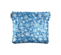Blu e Bianco Natale Fiocchi di Neve PU Pelle Cambiare Borsa Carino Accessori da Viaggio per le Donne, Fiocchi di neve natalizi blu e bianchi, 1 size