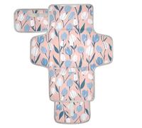 Blu e Bianco Tulipani Pastello Riutilizzabile Fasciatoio Coperture con Tasca in Tessuto Fasciatoio Fasciatoio Fasciatoio Portatile Neonato Stazione di Viaggio Kit cambiador de pa?ales para Bebes