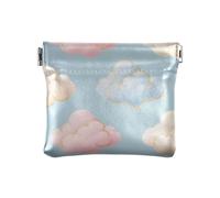 Blu e Dorato Nuvole di Modo Delle Donne di Cuoio Borse Della Moneta Sacchetti Conveniente Mini Sacchetto di Trucco per le Donne de Mujer para monedas