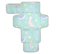 Blu e Giallo Cartoon Stelle e Luna Riutilizzabili Fasciatoio Pad con Tasca in Tessuto Portatile Fasciatoio Fasciatoio Fasciatoio Bambino Travel Station Kit cambiador de pa?ales para Bebes