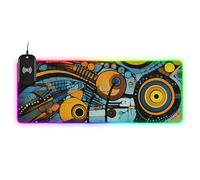 Blu e Giallo Modello Astratto Ricarica Senza Fili Incandescente Grande Scrivania Animale Pad Stuoie per Computer Cool Mouse Moderno Home Office 31.8x11.8 pollici