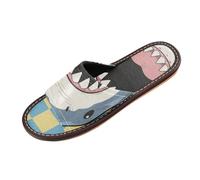 Blu e Giallo Squali A Scacchi Bagno Sandalo Indoor Ultralight Accogliente personalizzazioni per Suola in Gomma Scarpe da Casa per Viaggi Aereo Hotel chanclas para mujer, Squali a scacchi blu e gialli