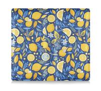 Blu e Giallo Summer Lemon Pu Leather Car Registrazione e Assicurazione Titolare Accessori Camion per Documento Essenziale, Patente di Guida, Carte, Limone estivo blu e giallo, 1 size