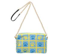 Blu e Giallo Zampa Stampe Moda Crossbody Piccole Borse Per Le Donne In Pelle Vegana Casual Delle Donne Della Borsa Impermeabile Signora Spalla