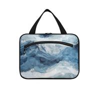 Blu e Grigio Arte Astratta Hanging Kit per gli Uomini con Gancio, Designer Chic Make up Bag per Viaggiare Donne Viaggio bolsas para maquillaje de Mujer L