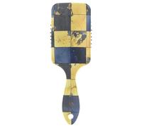 Blu e oro a scacchi modello carino spazzola districante progettato massaggio del cuoio capelluto per la crescita dei capelli con manico ergonomico cepillos para cabello