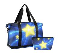 Blu e Oro Cielo Romantico Oversize Travel Duffel Bag Weekend Bag con Toiletry Bag per Viaggi di Lavoro Impermeabile, Cielo romantico blu e oro, 1 size