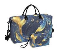 Blu e oro distintivo decorativo pernottamento viaggio Duffel Bag Gym Bag con cinghia regolabile per viaggi di lavoro di grande capacità bolsas para viajar en Avion de Mujer