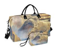 Blu e oro Fantasy Paesaggio Duffel Bag Carry On Personal Item Bag Gym Bag con Cinghia Regolabile per Sport Impermeabile