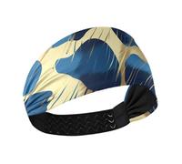 Blu e Oro Leopard Print Fascia antiscivolo per le donne Fasce elastiche per il sudore per basket Allenamenti Pallavolo cinta para el cabello