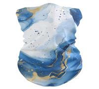 Blu e Oro Marmo Bianco Quattro stagioni Protezione solare ghette per il collo per gli uomini Maschera per il viso in tessuto traspirante per gli uomini per lo Sci Sport Abbigliamento quotidiano