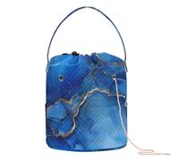 Blu e Oro Marmo Texture Filato Borse Portatile Filato Tote Bag per Knitting Kit Soporte de Hilo para tejer