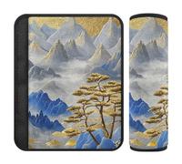 Blu e Oro Paesaggio Cinese 2 pz copertura cintura di sicurezza auto protegge il collo e le spalle per camion accessori para carro