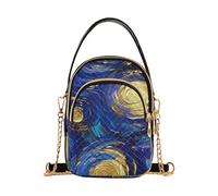 Blu e Oro Pittura A Olio Astratto Cerchio Alla Moda Crossbody Borse per Le Donne Viaggiano Con Multi Tasche Borsa Per Le Madri