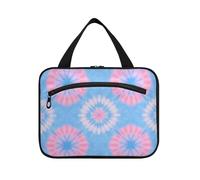 Blu e rosa tie-dye da appendere articoli da toeletta da uomo con gancio, essenziale di design borsa per cosmetici impermeabile per donne da viaggio coppia di spille maquillaje L