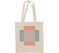 Blu e Rosso Crossing Stripes Arte Moderna Cotone Naturale Tote Bag Bianco