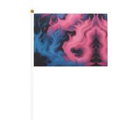 Blu e Rosso Fuoco Piccola Mini Bandiera Palmare per Giochi Sportivi e Festival Decorazione Parata Bandiera 14 x 20,8 cm