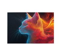 Blu E Rosso Gatto 1000 Pezzo Jigsaw Puzzle Per Adulti Puzzle In Legno Per Adulti Regali Home Decor