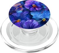 Blu e viola viola viole del pensiero Fiore Arte Floreale Giardinaggio PopSockets PopGrip per MagSafe